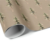 Rustikale Kraft Forest Woodland Grüne Weihnachtsba Geschenkpapier (Rolleneckpunkt)