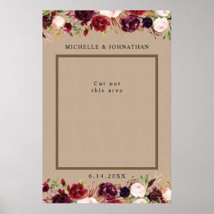 Rustikale Kraft Foto Prop Selfie Rahmen Poster