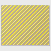 Rustikale Kraft Gelbweiße Streifen Urlaub Geschenkpapier (Flach)