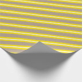 Rustikale Kraft Gelbweiße Streifen Urlaub Geschenkpapier (Ecke)