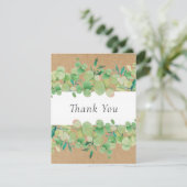 Rustikale Kraft Geschäft Eukalyptus Blumen Danke (Stehend Vorderseite)
