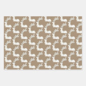 Rustikale Kraft gestrichen Holz Rentier Weihnachts Geschenkpapier Set (Vorderseite 3)