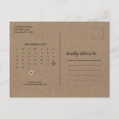 Rustikale Kraft getrocknete Sonnenblumenhochzeit r Postkarte (Rückseite)