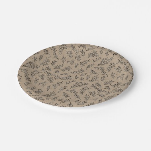 Rustikale Kraft gibt dank Holiday Paper Plate Pappteller (Schrägansicht)