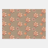 Rustikale Kraft Gingerbread Stars Schneeflocken Bä Geschenkpapier Set (Vorderseite 3)