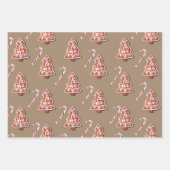 Rustikale Kraft Gingerbread Stars Schneeflocken Bä Geschenkpapier Set (Vorderseite 2)