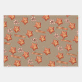 Rustikale Kraft Gingerbread Stars Schneeflocken Bä Geschenkpapier Set (Vorderseite)