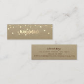 Rustikale Kraft, Gold Confetti, handgefertigt Mini Visitenkarte (Vorne/Hinten)