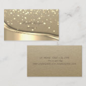 Rustikale Kraft, Gold Confetti Visitenkarte (Vorne/Hinten)