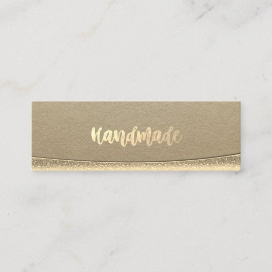 Rustikale Kraft, Gold Handmade Mini Visitenkarte (Vorderseite)