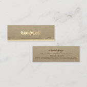Rustikale Kraft, Gold Handmade Mini Visitenkarte (Vorne/Hinten)