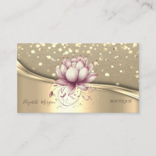 Rustikale Kraft, Gold Konfetti, Chic Lotus Visitenkarte