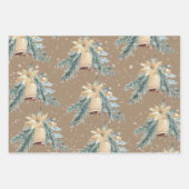Rustikale Kraft Golden Christmas Bells klingeln Geschenkpapier Set (Vorderseite 2)