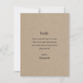 Rustikale Kraft Gründe, meine Trauzeugin zu sein (Rückseite)