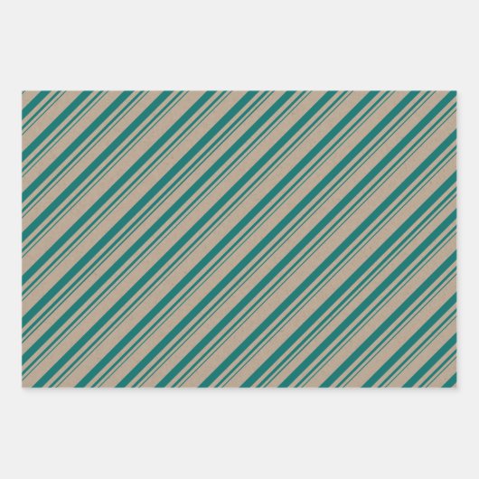 Rustikale Kraft Grüne Aquamarine schwarze Sandstre Geschenkpapier Set (Vorderseite 2)