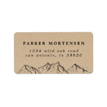 Rustikale Kraft Handgezeichnet Berge