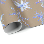 Rustikale Kraft Handgezeichnete Periwinkle Blaue S Geschenkpapier (Rolleneckpunkt)