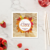 Rustikale Kraft Herbst-Ahornblatt-Familien-Ernteda Serviette (Beispiel)
