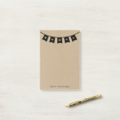 Rustikale Kraft-Herzwurf Post-it Klebezettel (Auf Schreibtisch)