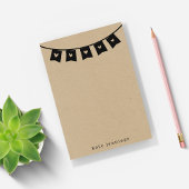 Rustikale Kraft-Herzwurf Post-it Klebezettel