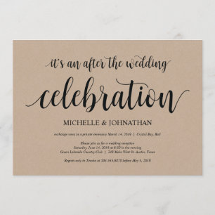 Rustikale Kraft Hochzeits-Elopement-Empfangseinlad Einladung