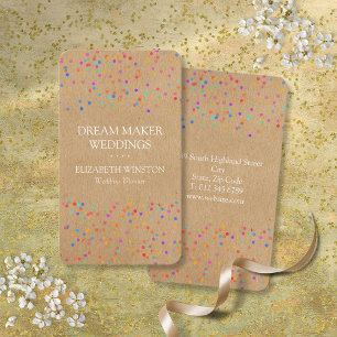 Rustikale Kraft-Hochzeitskonfetti Boho-Stil Visitenkarte