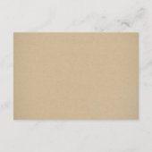 Rustikale Kraft Hochzeitsschrift Begleitkarte (Rückseite)
