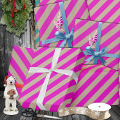 Rustikale Kraft Hot Pink Breitband Urlaub Geschenkpapier