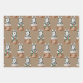 Rustikale Kraft Hunde in einem Korbgeflecht Geschenkpapier Set (Vorderseite 3)