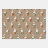 Rustikale Kraft Hunde in einem Korbgeflecht Geschenkpapier Set (Vorderseite)