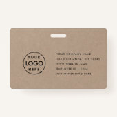 Rustikale Kraft-ID-Karte | Moderne Logos Foto Mita Ausweis (Rückseite)