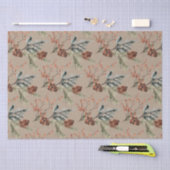 Rustikale Kraft Juniper Pine Cones Ilex Berries Seidenpapier (Handwerk)