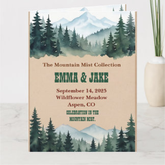 Rustikale Kraft-Kiefernwald-Hochzeitskollektion Dankeskarte