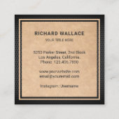 Rustikale Kraft-Kreissäge Handyman Carpenter Quadratische Visitenkarte (Rückseite)