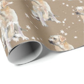 Rustikale Kraft Labrador Retriever Fallsnow Geschenkpapier (Rolleneckpunkt)