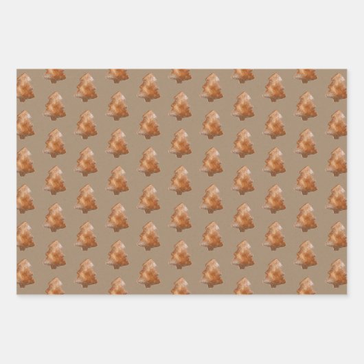 Rustikale Kraft-Lebkuchen-Bäume Geschenkpapier Set (Vorderseite 3)