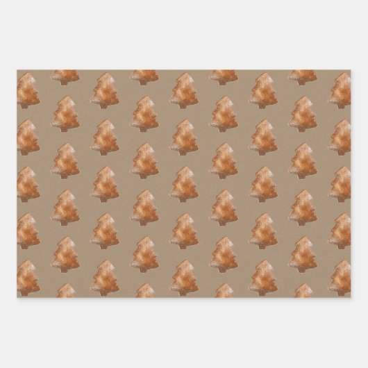Rustikale Kraft-Lebkuchen-Bäume Geschenkpapier Set (Vorderseite 2)