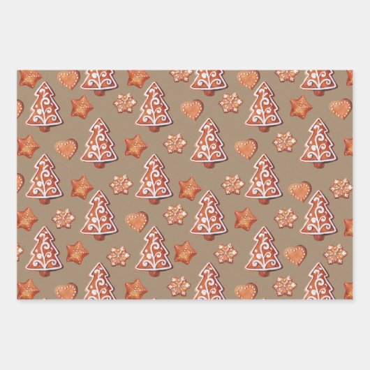 Rustikale Kraft-Lebkuchen Geschenkpapier Set (Vorderseite 3)