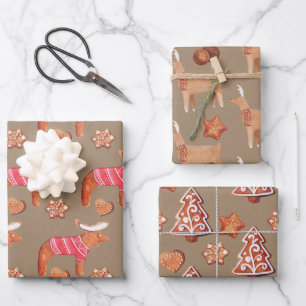 Rustikale Kraft-Lebkuchen Geschenkpapier Set