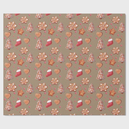 Rustikale Kraft-Lebkuchenkocher mit Icing Geschenkpapier (Flach)