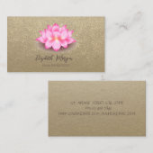 Rustikale Kraft, Lotus, Gold Confetti Violet Lotus Visitenkarte (Vorne/Hinten)