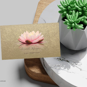 Rustikale Kraft,Lotus,Gold Konfetti Lotus Visitenkarte