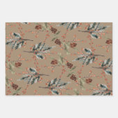 Rustikale Kraft Mixed Spruce Pine Cones Red Berrie Geschenkpapier Set (Vorderseite 2)