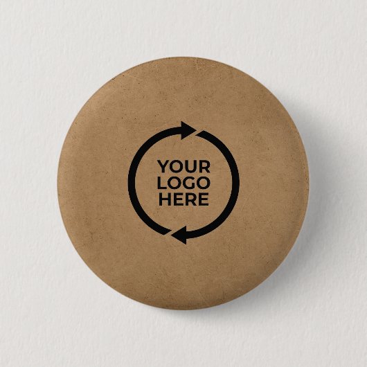Rustikale Kraft Moderne Corporate Identity Design Button (Vorderseite)