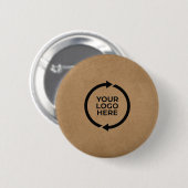 Rustikale Kraft Moderne Corporate Identity Design Button (Vorne & Hinten)