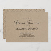 Rustikale Kraft Moderne Schrift mit Ring-Brautpart Einladung (Vorne/Hinten)