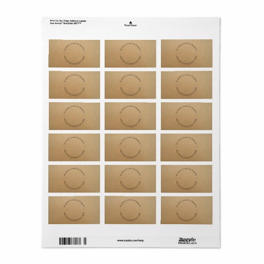 Rustikale Kraft Moderne, stilvoll Beruflich Adressaufkleber (Vorne)