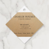 Rustikale Kraft Moderne, stilvoll Beruflich Geschenkanhänger (Rückseite)