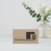 Rustikale Kraft Moderner Minimalistischer QR-Code Visitenkarte (Stehend Vorderseite)