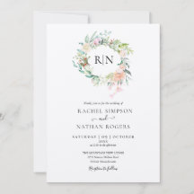 Rustikale Kraft-Monogramm-Rosen-Blumenhochzeit